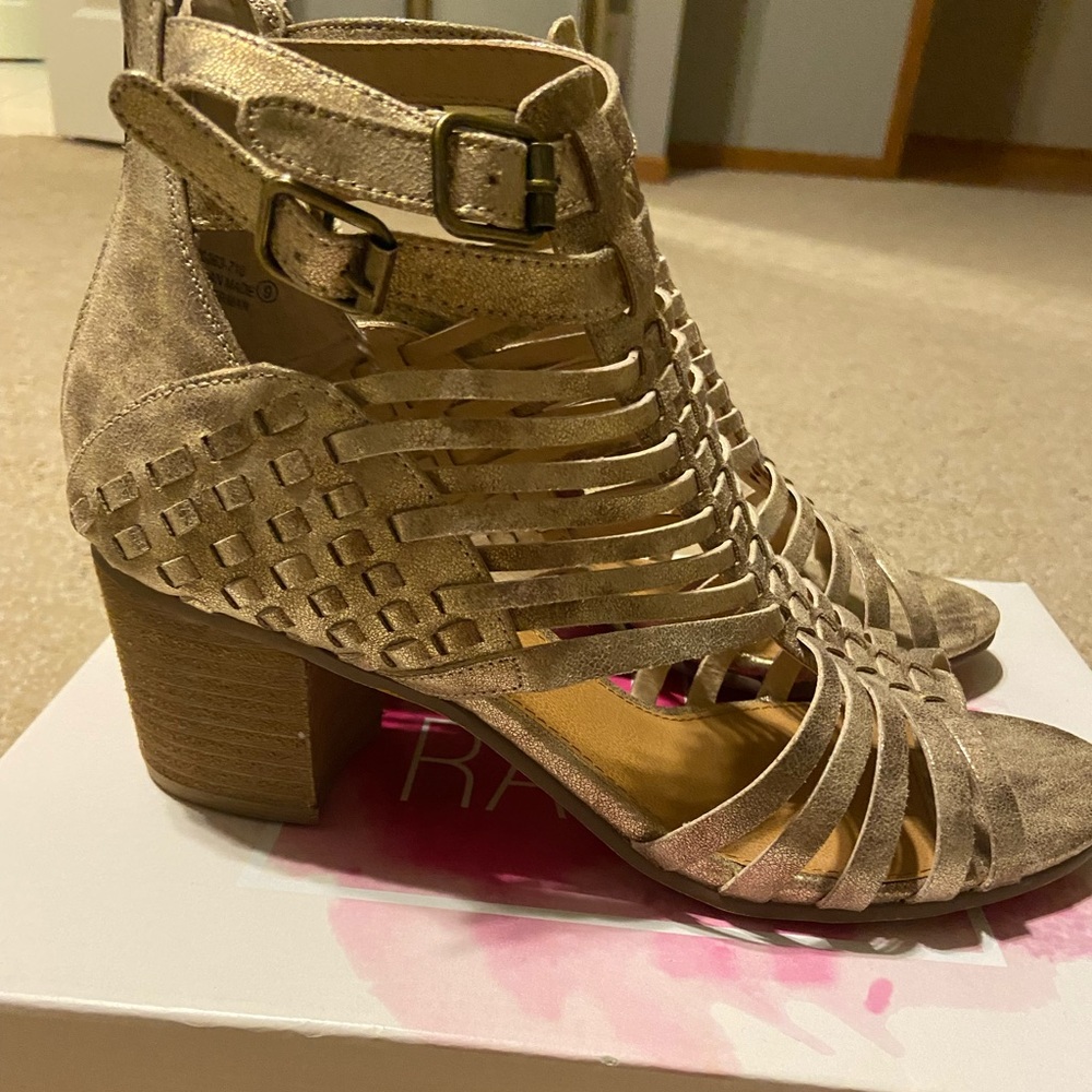 Gold metallic gladiator sandals